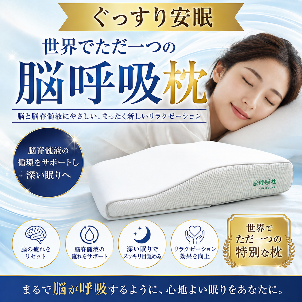 脳呼吸枕 MOSH: 脳呼吸枕 世界でただ一つの脳脊髄液を調整する枕 送料込 | 京都の氣