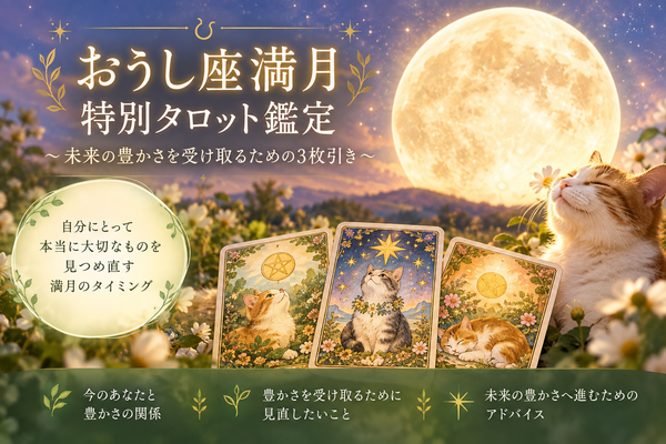おうし座満月 特別タロット鑑定　未来の豊かさを受け取るための3枚引きのカバー画像