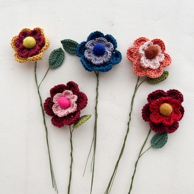 ベルギー　100歳職人芸ハンドメイド　レース手編みハートペンヘッド MOSH: ニットカフェで「ベルミヨン®の花編みレッスン」＠虎ノ門knit ca