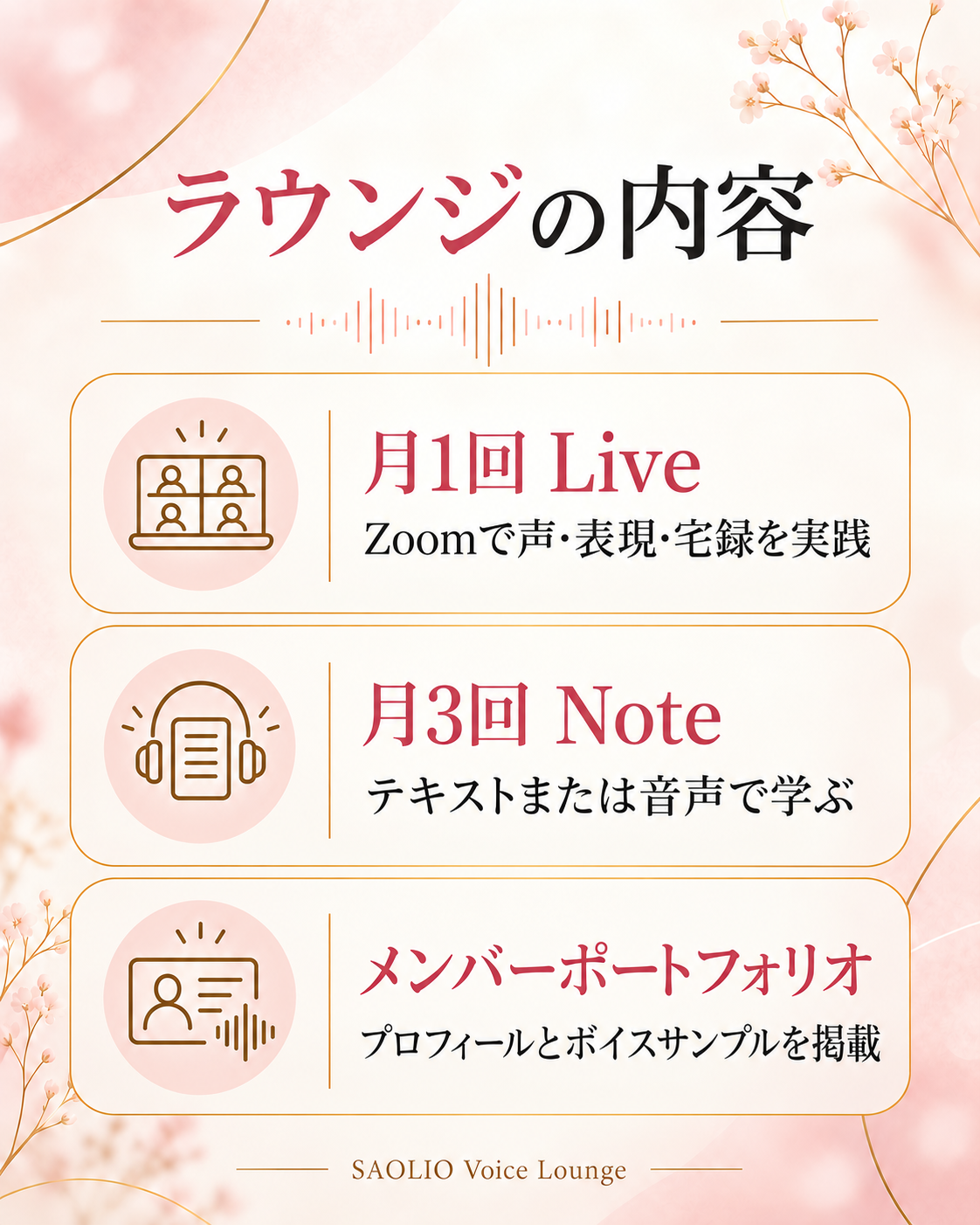 【SAOLIO Voice Lounge】入門〜初心者のための 声と宅録の継続ラウンジの画像 5