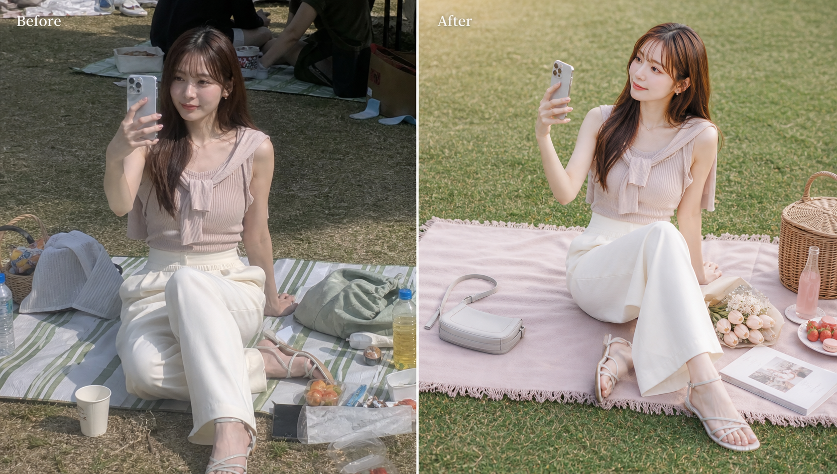 スマホ写真のBefore After比較