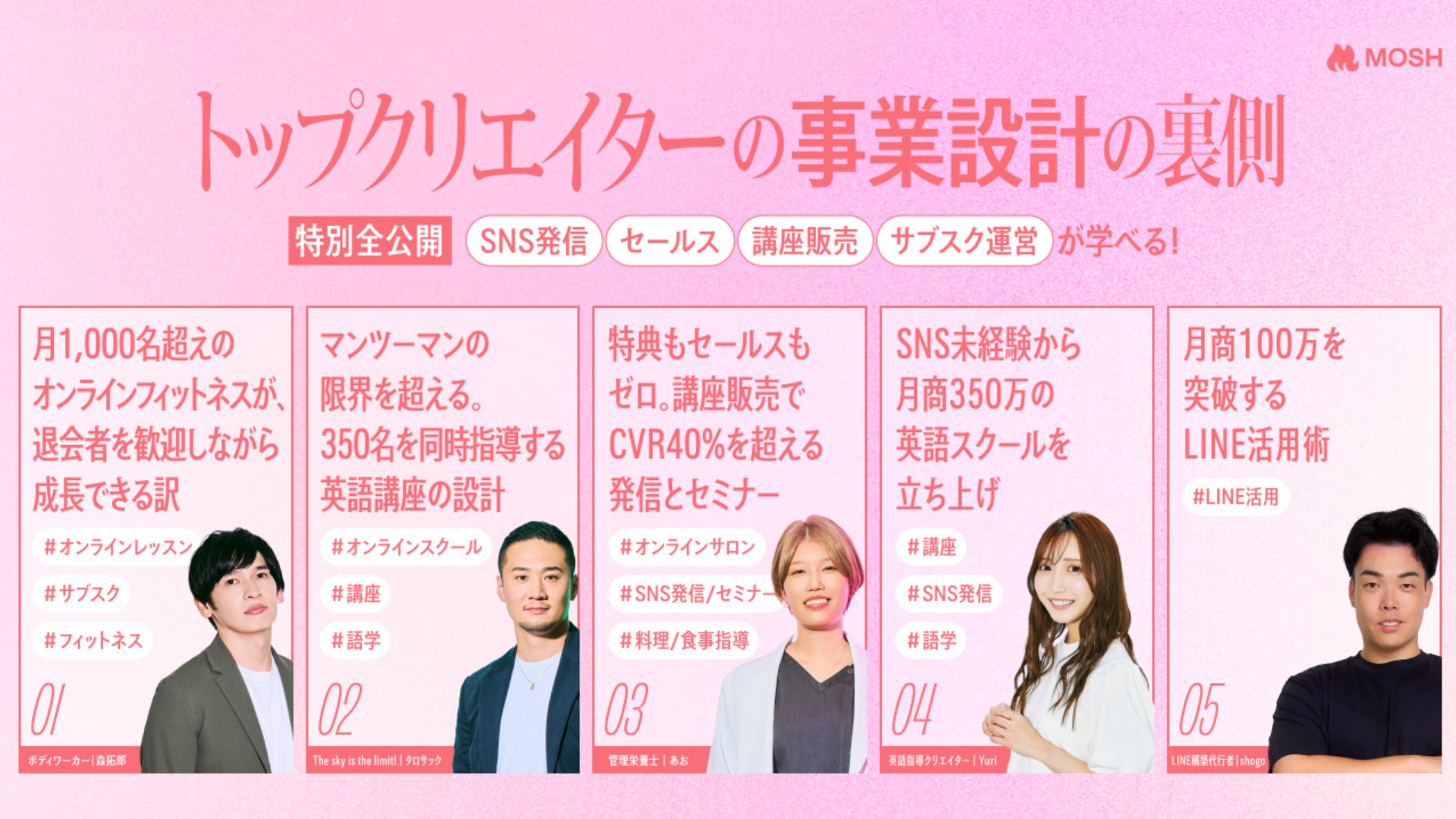 特別全公開！”常識”を覆すトップクリエイターの事業設計の裏側 | MOSH